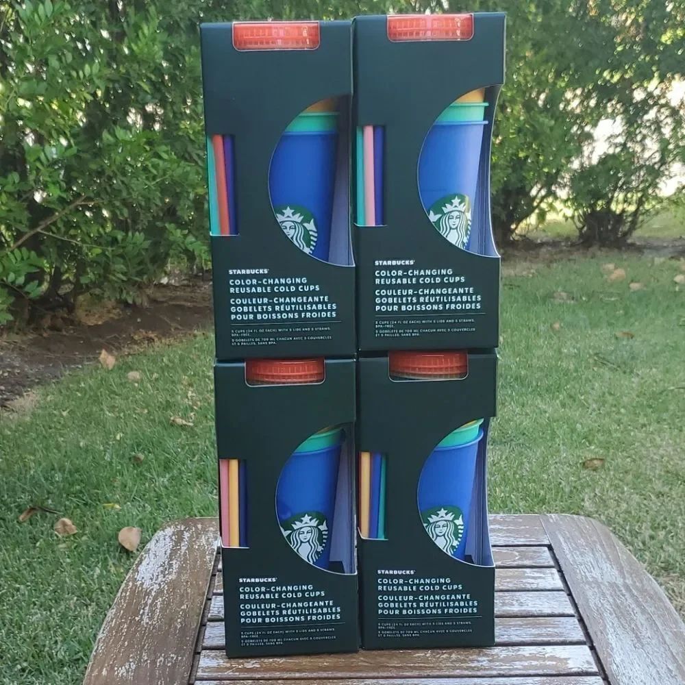 Starbucks Color Changing Cold Cups NWT Set of 4